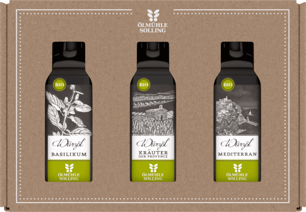 Mediterrane Küche mit drei 100 ml Flaschen 3 x 100 ml