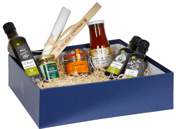 Präsentbox Feuer und Flamme ausgewählte Zutaten zum Grillen 1