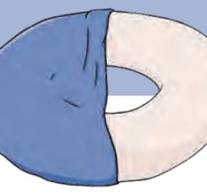 Latexschaum-Kissen rund, Ø 42cm, HMV, weicher Sitzring aus Naturlatex, mit abnehmbarem Frotteebezug bordeuax