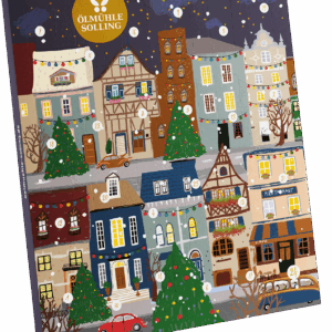 Adventskalender 2025 24 Bio-Spezialitäten in der 20 ml Flasche Stadt im Winter