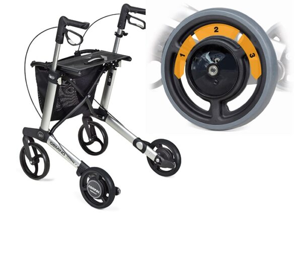 Räder Bremssystem SpeedControl für Sunrise Medical Gemino 30 Rollator (Räderssatz einzeln ohne Rollator) zum Anbau an Gemino 30 & Gemino 30 Walker