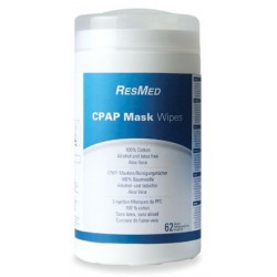 ResMed CPAP Masken-Reinigungs-Feuchttücher aus 100% reiner Baumwolle, Inhalt: 62 Stück
