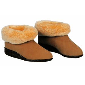 Russka Fellschuhe aus Lammfell mit fester Sohle Für warme Füße