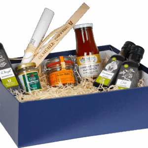 Präsentbox Feuer und Flamme ausgewählte Zutaten zum Grillen 1