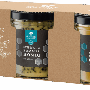 Schwarzkümmel Honig Schwarzkümmelöl in Kornblumenhonig im 180 g Glas 3 x 180 g im Set