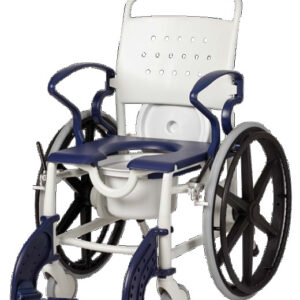 Rebotec Dusch-Toilettenrollstuhl Genf mit Sitz einfacher Duschsitz, speziell für Selbstfahrer