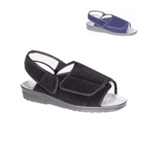 Liromed 475 Bequem- und Verbandschuh, schwarz, Sandale mit Silberausttatung