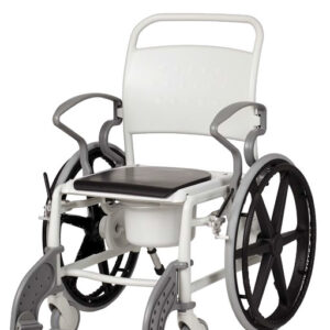 Rebotec Dusch-Toilettenrollstuhl Miami mit Brille mit Toilettenbrille, speziell für Selbstfahrer