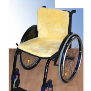 Rollstuhl-Auflage aus Echtfell für Sitz & Rücken durchgehende Auflage, verschiedene Varianten