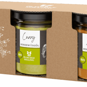 Kokoswürzöl Trio mit drei 100 g Gläsern 3 x 100 g