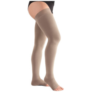 Juzo Move AG CCL1 Schenkelstrümpfe offene Fußspitze mit Noppenhaftrand