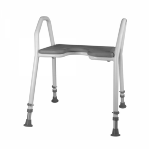 Mobilex Duschhocker Aqua mit grauem PU-Sitz