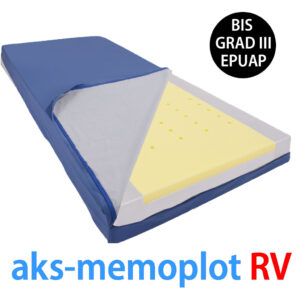 AKS Memoplot RV Matratze, HMV, Antidekubitus-Weichlagerungsmatratze, bis Grad III, zusätzlich mit Randzonenverstärkung, inko-air-Matratzenhülle, bis 120kg