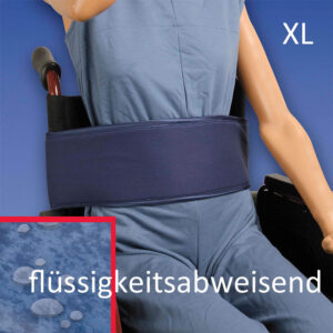Biocare Basis Klett Rollstuhlgurt, XL flüssigkeitsabweisend blau, Patientensicherungssystem im Rollstuhl, mit Klettverschluß (#13968)