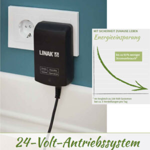 Burmeier Regia-PUR-NOBLA-REHA Green Pflegebett, mit Stoffbezug Seitenblenden grün (ohne Seitengitter) und gepolstertem Kopf- & Niedrig-Fußteil, Senioren Niedrig-Hochbett (26-80cm), 24 Volt, Fußtieflage, sichere Arbeitslast 225kg