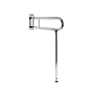 FRELU Stützklappgriff inkl. Bodenstütze, HMV, Schwenkstützgriff 60cm, mit abklappbarer Bodenstütze, mit Fallsicherung, Edelstahl, max. 150kg belastbar