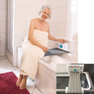 Juwel Badewannenlifter Tuchlift OHNE Bohren, keine Wandmontage! inklusive Halterung für Wannenrand und Wannenlift