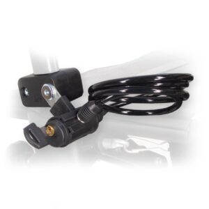 Schloss zur Festmontage an Rollatoren und Rollstühlen, Stahlseil, für Rohre ø 22 oder 25mm, Länge ca. 90cm (#1236301)