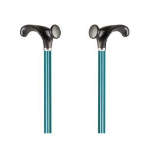 Leichtmetallstock mit anatomischen Griff, Carbonoptik Farbe Türkis, für links oder rechts, bis 150kg (Serie 502)