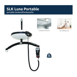 SLK Luna Portable, mobile Deckenliftanlage, elektrisch heben, manueller Fahrwagen, Einsatz in mehreren Räumen möglich, bis 200kg bzw. 275kg