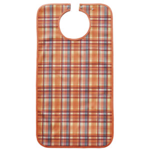 Suprima Ess-Schürze Polyester mit Druckknopfverschluss, rostbraun kariert