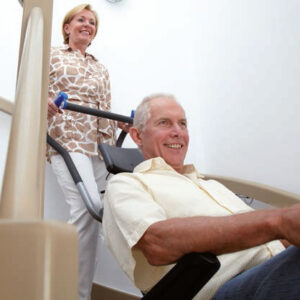 Sano Liftkar PT-130 Universal, elektrischer Treppensteiger inkl. seitlichen Auslegern & Klemme zur Aufnahme des kompletten Rollstuhls, bis 130kg