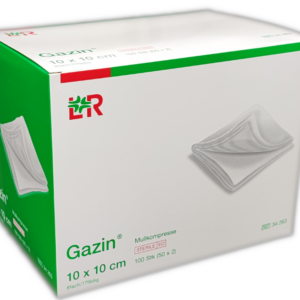 L&R Mullkompresse Gazin, 10x10cm, 100 Stück, Nr. 34263, nach DIN EN 14079, steril