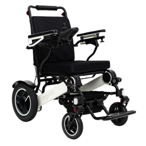 ergoflix LX Elektro-Rollstuhl faltbar, HMV, White Premium Luxe Version, Sitzbreite 48cm, Steigungen bis 21%, bis 145kg