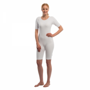 Suprima Pflegebody Kurzarm Bein-Reißverschluss weiß