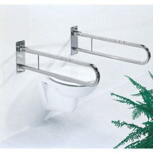 FRELU zur Sicherheit, Klappgriff in 600, 700, 850mm Länge und/oder Toilettenpapierhalter, Stützgriff für Bad und Hygiene