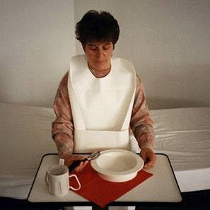 Eßlatz mit Auffangtasche, wiederverwendbar