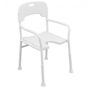 Russka Aluminium-Duschstuhl mit Armlehnen und Rückenlehne