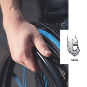 Greifreifen Gekko, beschichtete Rollstuhl-Greifreifen für Paraplegiker, im Profil vollständig integrierte, robuste und austauschbare Silikonlippe, Stück