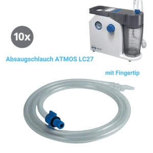 Absaugschlauch mit DDS-Adapter und Fingertip (10er Pack) für Atmos LC27 Homecaresauger, Saugschlauch