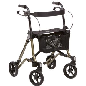 Dietz TAiMA M GT Leichtgewicht-Rollator faltbar und stabil nur 5,5 kg, neue Modellserie grün metallic, Einkaufsnetz, Rückenbügel, Gehstockhalter, Reflektoren, Lenkungsdämpfern, bis 150kg