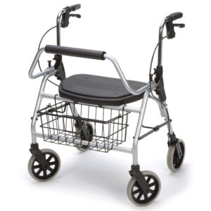 Rollator XXL 200, Sitzbreite 60cm, Alu-Leichtgewicht & modernes Design, Rückenbügel, Korb, Softsitz, besonders stabil bis 200 kg