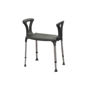 Russka Laguna Duschhocker mit Armlehnen, HMV, Black Edition, 7-fach höhenverstellbar, bis 150kg