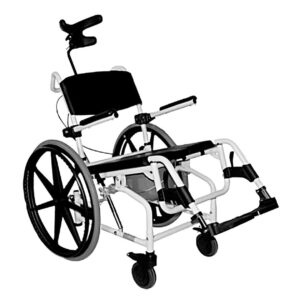 Kakadu Tilt Dusch- und Toilettenrollstuhl mit Kantelung, 24''-Räder, Kopfstütze, bis 150kg