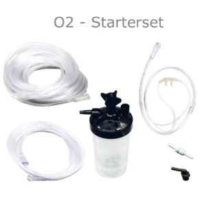 O2 Sauerstoff-Zubehörset / Wechselset (Atemgasbefeuchter, Nasenbrille, Firesafe, Schläuche), O2 Starterset für Sauerstoffkonzentratoren