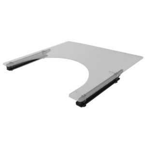 Therapietisch Kunststoff zum aufschieben für Standard-Rollstühle Sitzbreite 44-54cm, Stärke 6mm, transparent, Breite 700cm, Tiefe 59cm, Aussparung 30.5cm