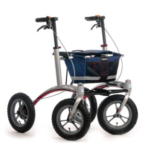 Trionic Rollator Walker 12er, Outdoor Rollator, marineblau/schwarz/rot, Medium: empf. Körpergröße 152-192cm