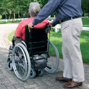 Schiebehilfe V-Drive mit Rollstuhl D200V (mit Begleiterbremse), HMV, komplett fertig vormontiert, Elektromotor mit Vermeiren Falt-Leicht-Rollstuhl, Akku + Ladegerät, bis 115kg Personengewicht (#3118) (