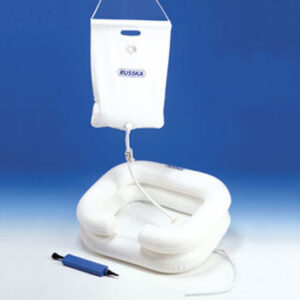 RUSSKA Haarwaschwanne Premium Set, aufblasbar 2-reihig, Kopfwaschwanne inkl. Duschvorrichtung