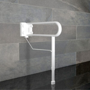 Delficare Variopresa Schwenkstützgriff, HMV, ohne bohren! 65cm Stützklappgriff, Haltegriff mit Klebeadaptern zur Wandmontage, bis 130kg