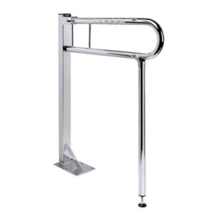 FRELU Stützklappgriff mit Standsäule & Bodenstütze Edelstahl, lieferbar in 60, 70 und 85 cm (150kg)