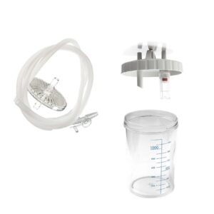 Wechselset für Kataspir Absauggeräte = Silikonschlauchset komplett mit Bakterien-Filter und Fingertip, Auffangbehälter 1000ml, Deckel für Auffangbehälter