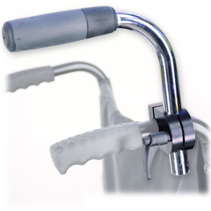 Rollstuhl Schiebegriff-Erhöhung (Paar) universell höhenverstellbar, zum nachträglichen Anbau, für verschiedene Rohr-Außendurchmesser (#3679)