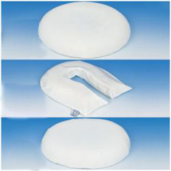 Latexschaum-Kissen extra soft, HMV, verschiedene Ausführungen (rund, oval. U-Form), inkl. abnehmbarem Bezug