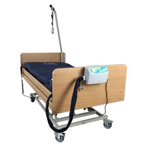 Pflegebett S4 + AKS eir-flow IV Wechseldruckmatratze Anti-Dekubitus-System bis Decubitus Grad 4, Großzellenmatratze inkl. Schaumunterlage + Aggregat, bis 140kg