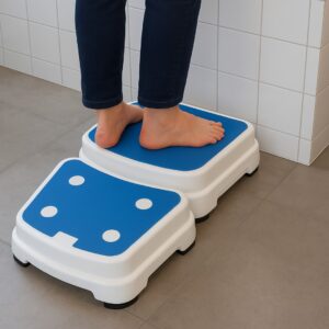 Badestufe stapelbar 3er-Set (gestapelt 20 cm Gesamthöhe), die sichere Einstiegshilfe in die Badewanne